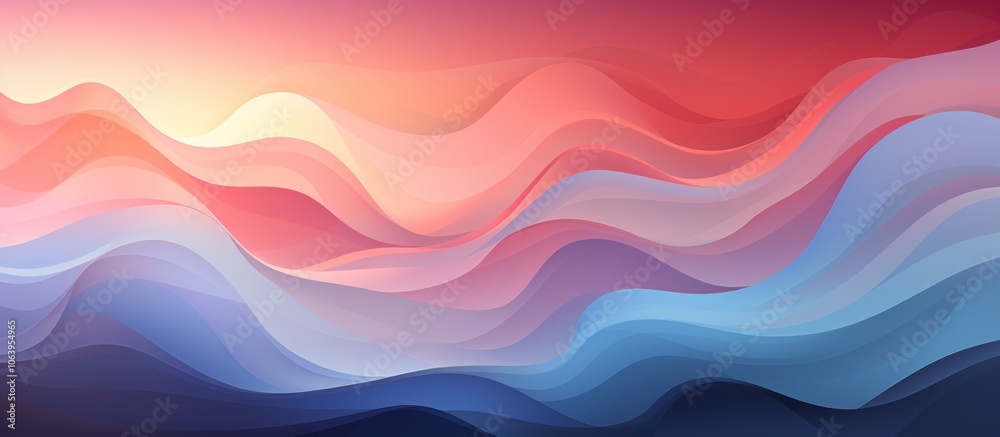 Abstract waves in soft colors create a serene, flowing landscape. Abstract waves in soft colors create a serene, flowing landscape.