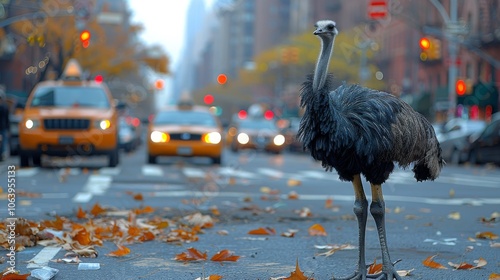 ostrich on the New York street photo