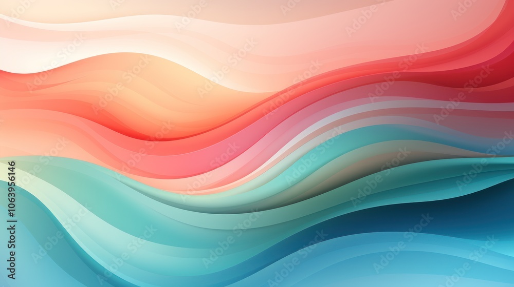 Abstract waves in soft pastel colors create a soothing visual flow. Abstract waves in soft pastel colors create a soothing visual flow.