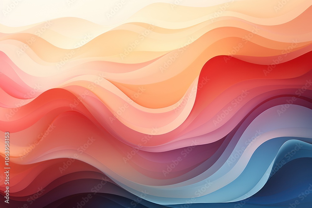 Abstract waves in soft colors create a calming visual effect. Abstract waves in soft colors create a calming visual effect.