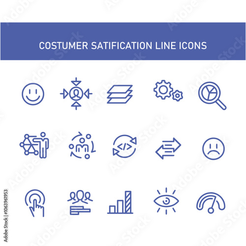 set of costumer service icon vector line design , help service