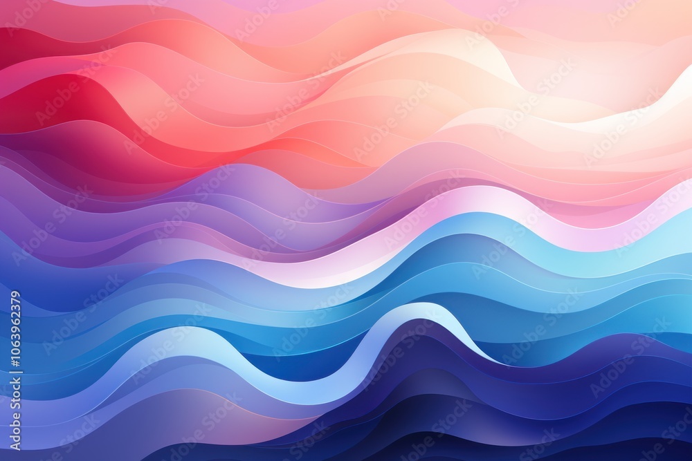 Abstract wavy design with soft gradients in warm and cool colors. Abstract wavy design with soft gradients in warm and cool colors.
