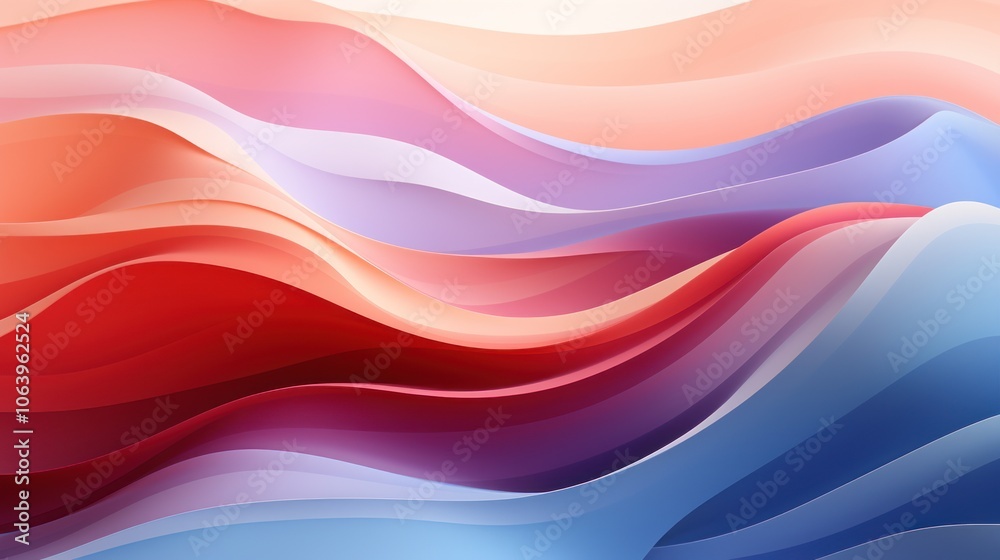Abstract waves of color blending harmoniously in a smooth, flowing pattern. Abstract waves of color blending harmoniously in a smooth, flowing pattern.