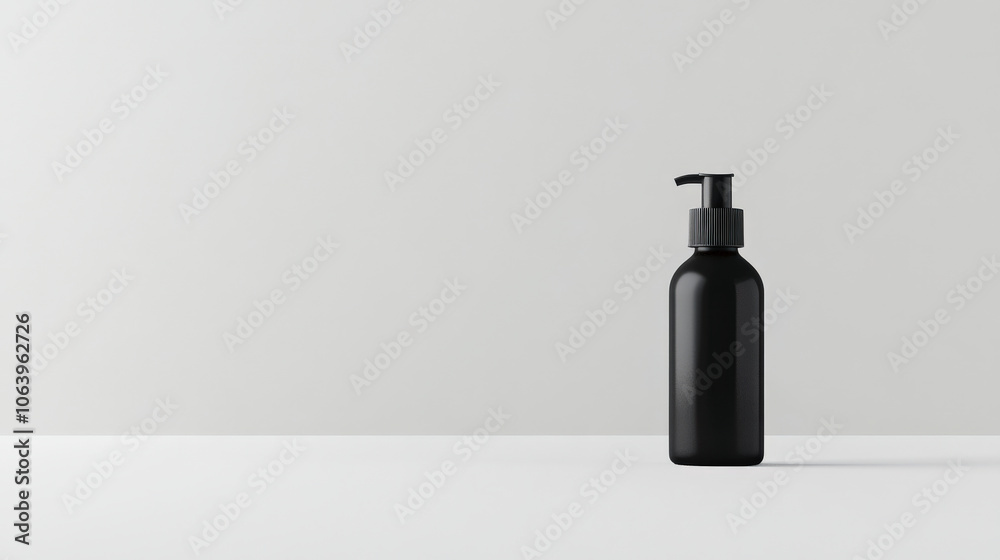 Minimal skincare bottle on clean surface, perfect for beauty products and minimalistic design. Ideal for showcasing skincare or cosmetic items Minimal skincare bottle on clean surface, perfect for beauty products and minimalistic design. Ideal for showcasing skincare or cosmetic items
