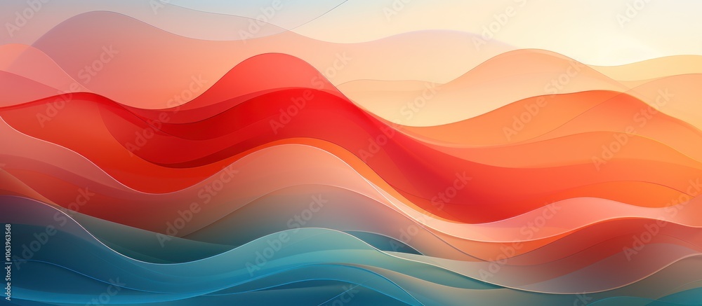 A vibrant abstract wave design with flowing colors of red, orange, and blue. A vibrant abstract wave design with flowing colors of red, orange, and blue.