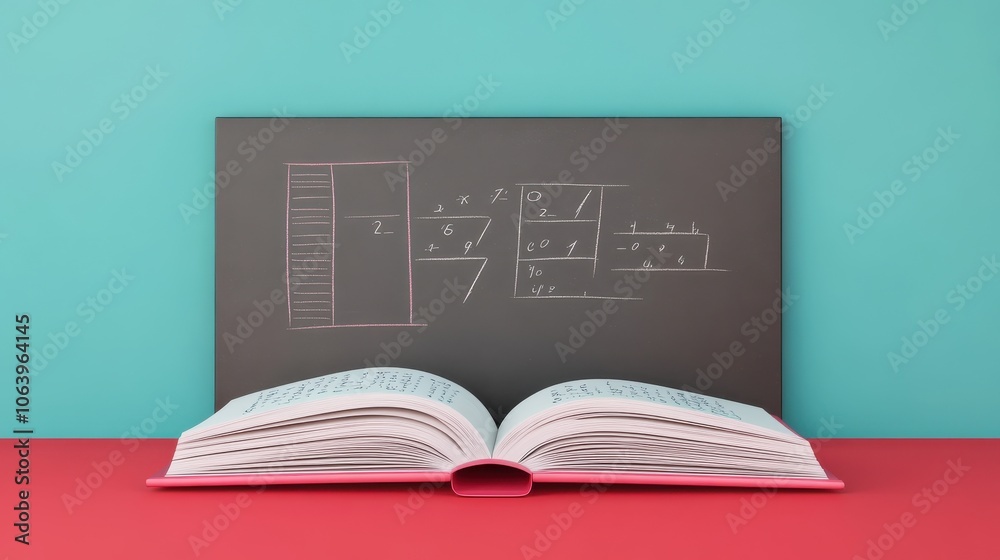 Classroom Chalkboard with Mathematical Equations