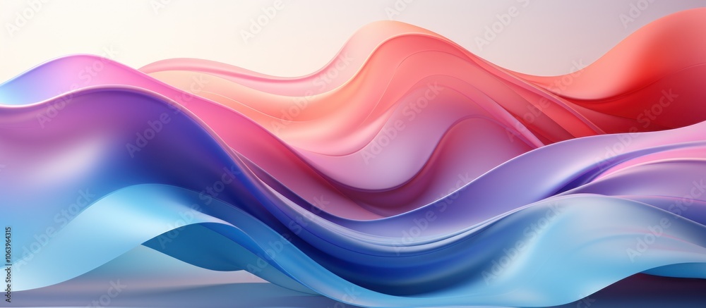 Abstract waves in soft colors create a fluid, dynamic visual effect. Abstract waves in soft colors create a fluid, dynamic visual effect.