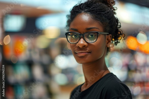 Young adult african american female retail sales associate photo