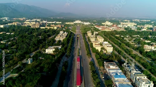 Aerial shot of the Parliament House of Pakistan. Drone shot.