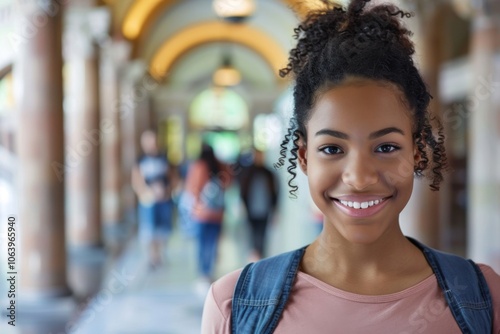 Portrait of a high school African American female student