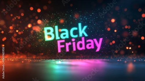 Glowing Black Friday poster with text