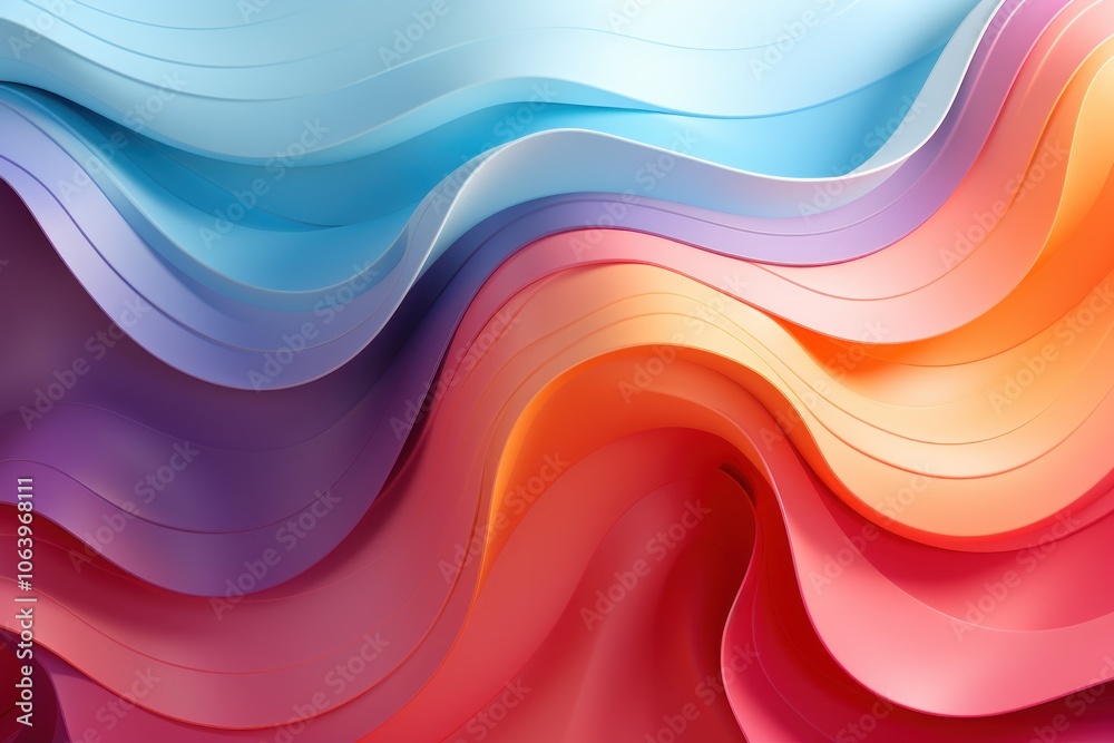 Fototapeta premium Abstract flowing waves in vibrant colors create a dynamic and visually appealing background.