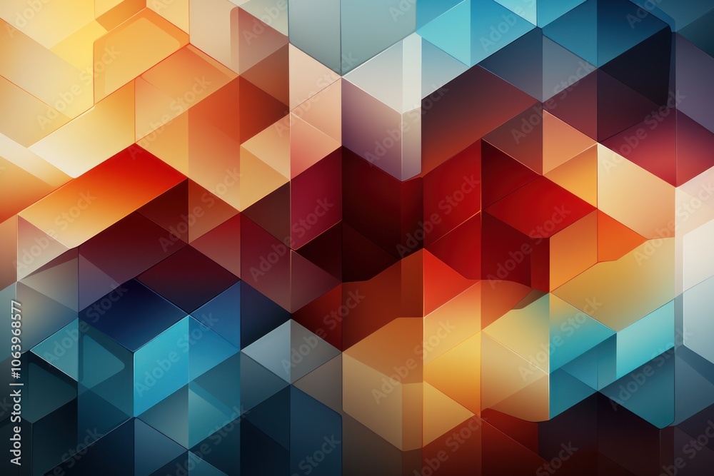 A vibrant geometric abstract design with colorful shapes and gradients. A vibrant geometric abstract design with colorful shapes and gradients.