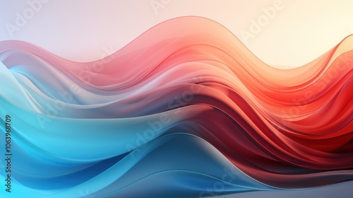 A smooth blend of red and blue waves creating an abstract, flowing design.