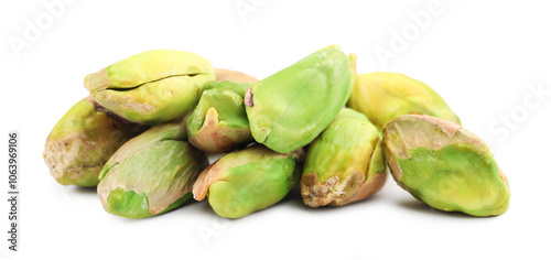 Wallpaper Mural Tasty peeled pistachio nuts isolated on white Torontodigital.ca