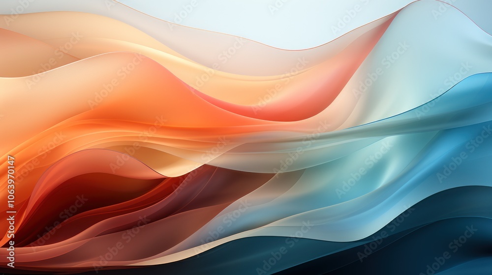 Abstract waves of color blending in soft gradients, evoking fluidity and motion. Abstract waves of color blending in soft gradients, evoking fluidity and motion.