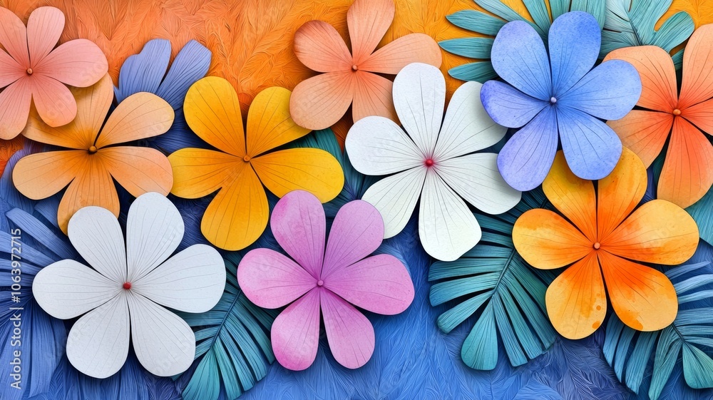 Vibrant Flower Background in Various Colors