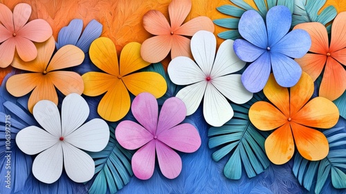 Vibrant Flower Background in Various Colors