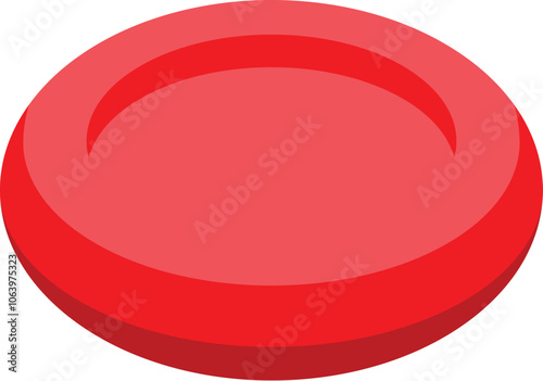 Red blood cell flowing through vein delivering oxygen to the body