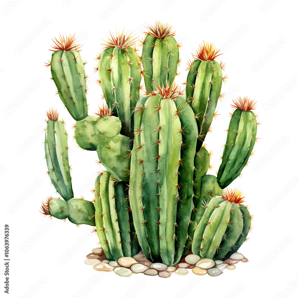 Colorful cacti blooming in a vibrant desert landscape with flowers in full bloom Colorful cacti blooming in a vibrant desert landscape with flowers in full bloom