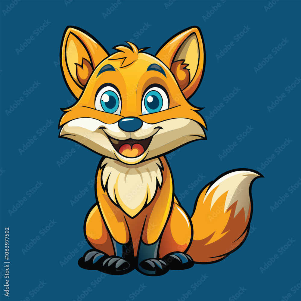 Fototapeta premium Cute Cartoon Fox Illustration