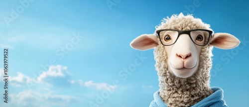 Wallpaper Mural  Sheep in glasses and blue sweater Torontodigital.ca
