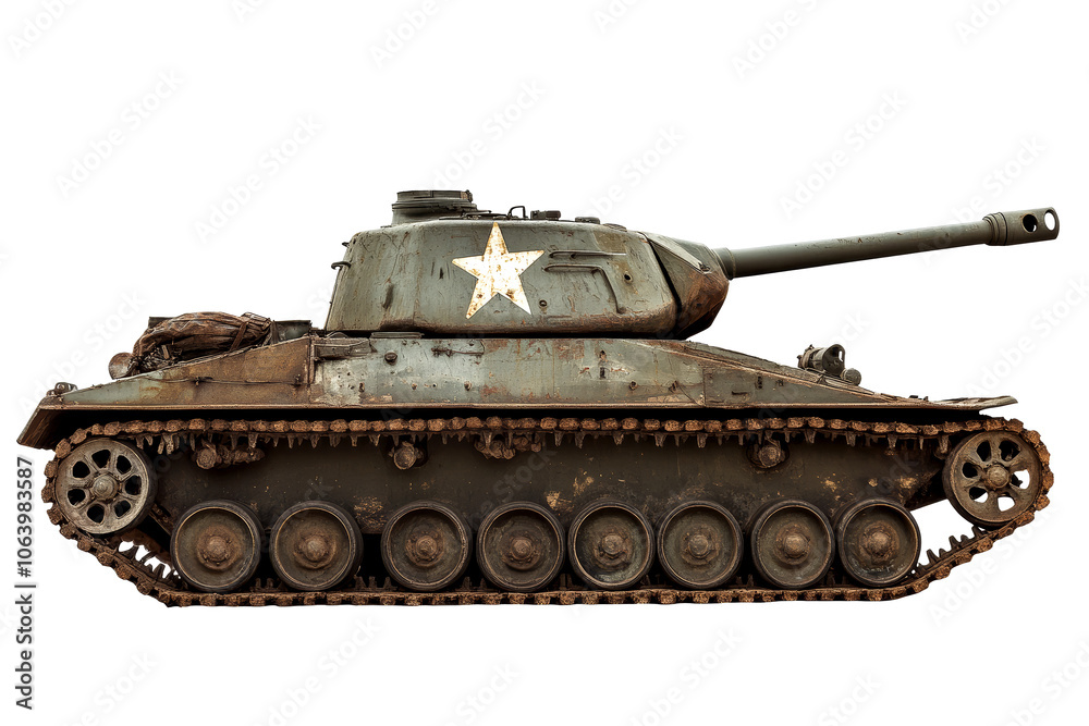 Rusty Abandoned Military Tank on Transparent Background Rusty Abandoned Military Tank on Transparent Background
