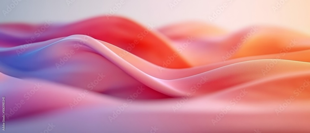 Fototapeta premium A tight frame of a pink and orange fabric texture