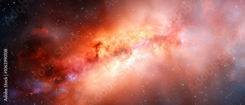  A red nebula backdropped by stars