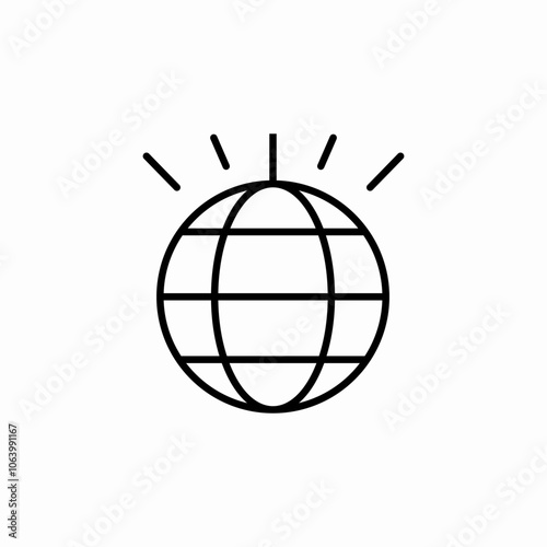 disco ball icon sign vector