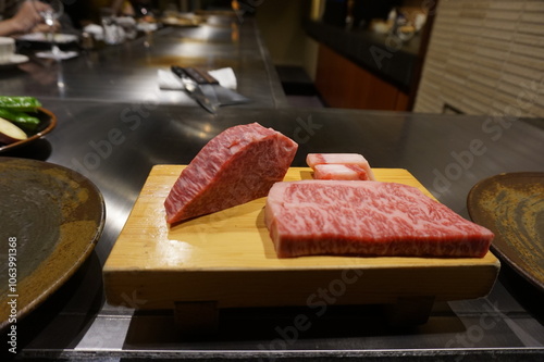 Kobe meat on a plate