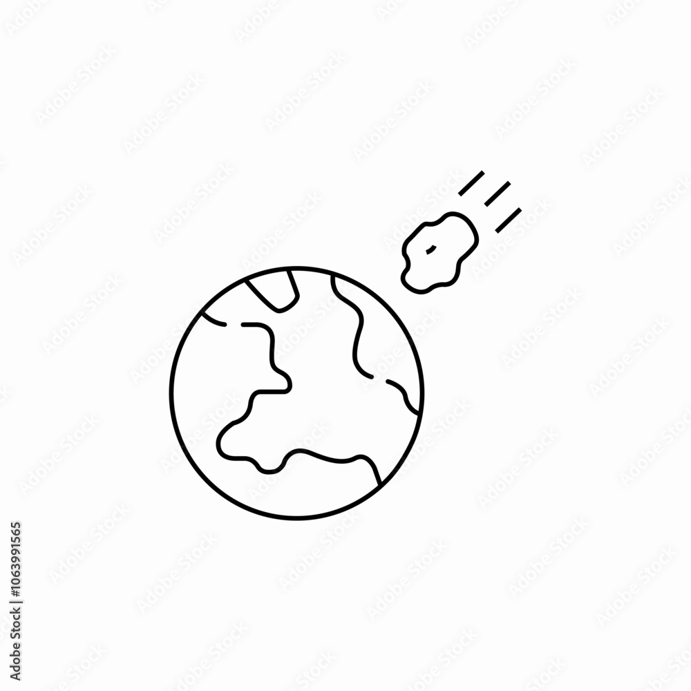 meteorite asteroid icon sign vector meteorite asteroid icon sign vector