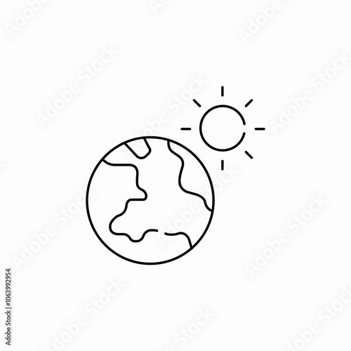 sun earth icon sign vector
