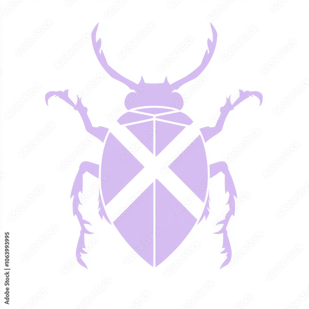 Fototapeta premium A simple illustration of a purple beetle