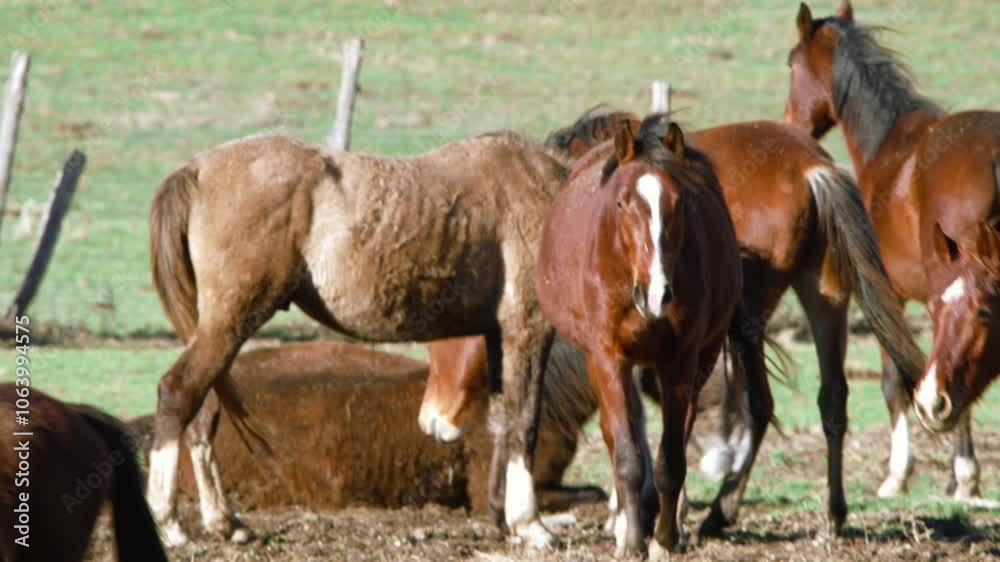 free grazing breeding of horses in Valle di Castro, Marche in Italy free grazing breeding of horses in Valle di Castro, Marche in Italy