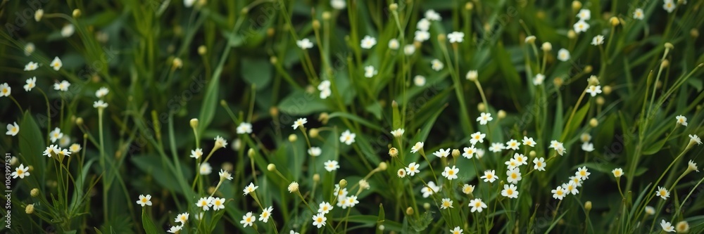 Dainty white flowers in a lush green meadow, white flower patterns, meadow landscapes, nature inspired green and white Dainty white flowers in a lush green meadow, white flower patterns, meadow landscapes, nature inspired green and white