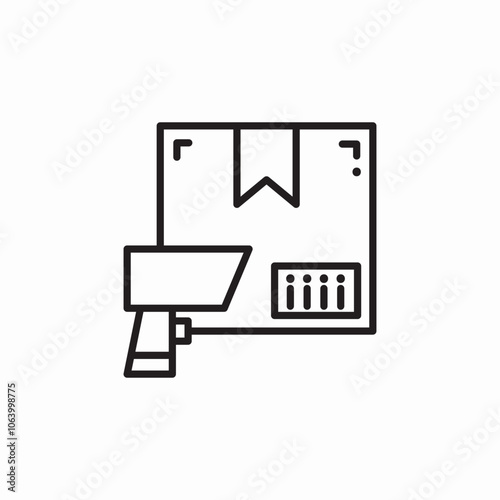 delivery package barcode scan icon sign vector