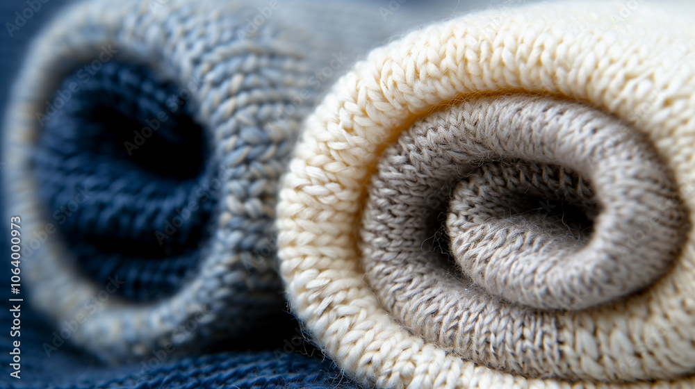 Rolled up knitted wool. Rolled up knitted wool.