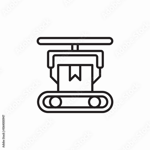 package conveyor robot icon sign vector