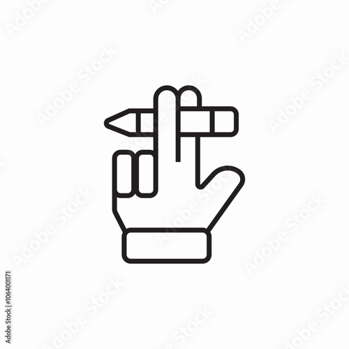pencil finger roll icon sign vector