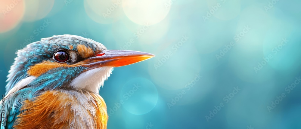 Naklejka premium A close up of a bird with a blue background