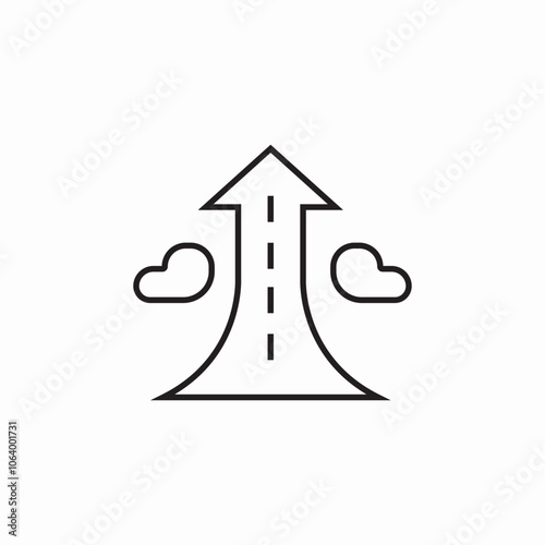 road up progress icon sign vector