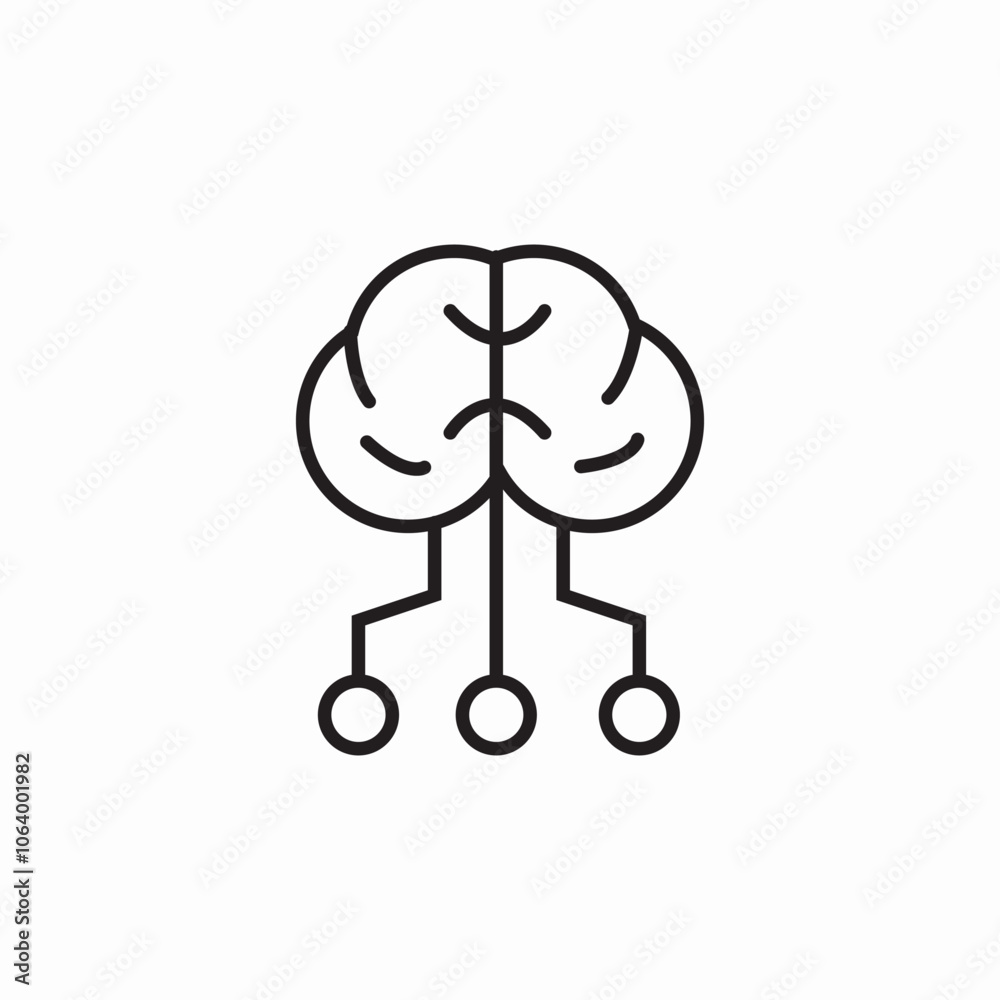 technology brain icon sign vector