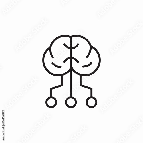 technology brain icon sign vector