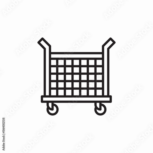 trolley basket warehouse icon sign vector