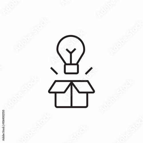 unboxing light bulb icon sign vector