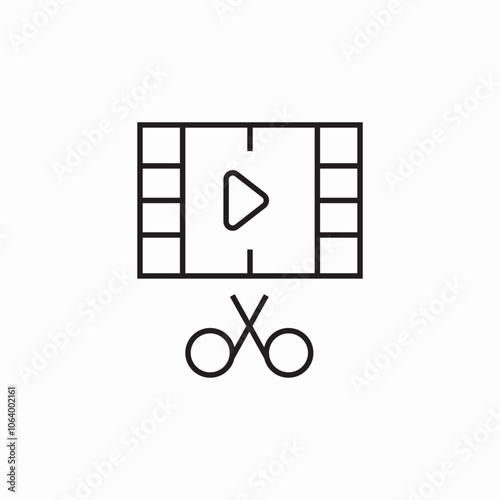 video edit cut icon sign vector