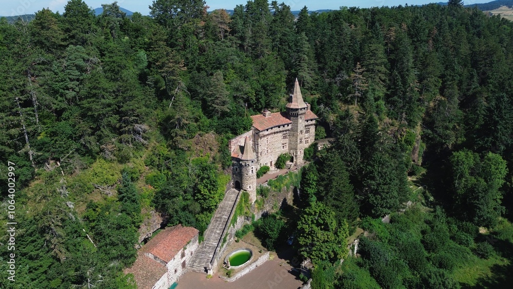 drone photo Rochelambert castle france europe drone photo Rochelambert castle france europe