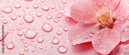 A pink flower with water droplets on it