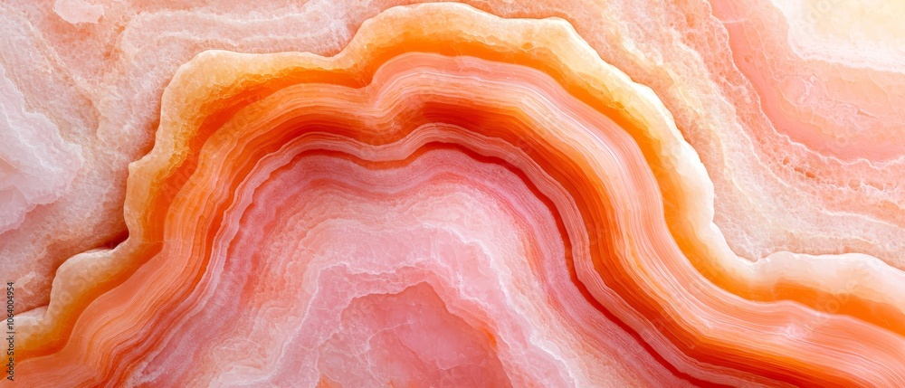 A close up of a pink and orange agate slice A close up of a pink and orange agate slice